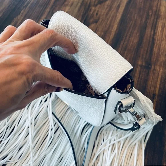 Carlos Santana White Fringe Crossbody Bag - Picture 8 of 10